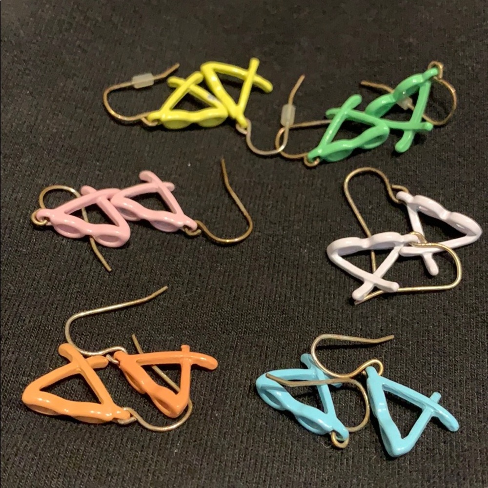 6 pairs of multi colored sunglasses earrings